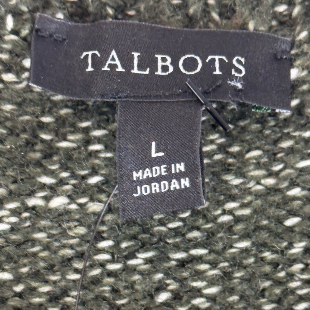Talbots Womens‎ Green Marled Knit Long Sleeve Sweater Dress Size L NWT - Picture 9 of 12